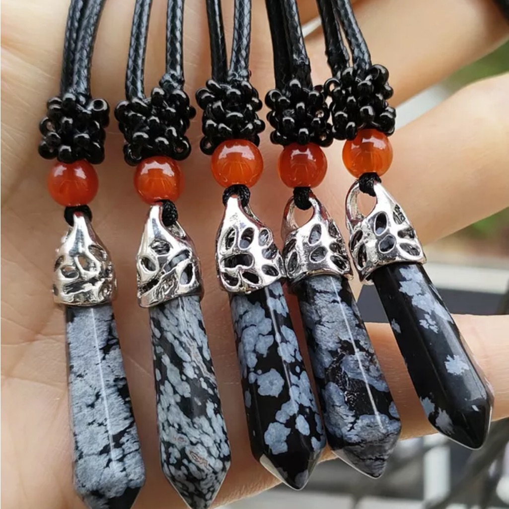 Snowflake Jasper And Silver Pendant Necklace